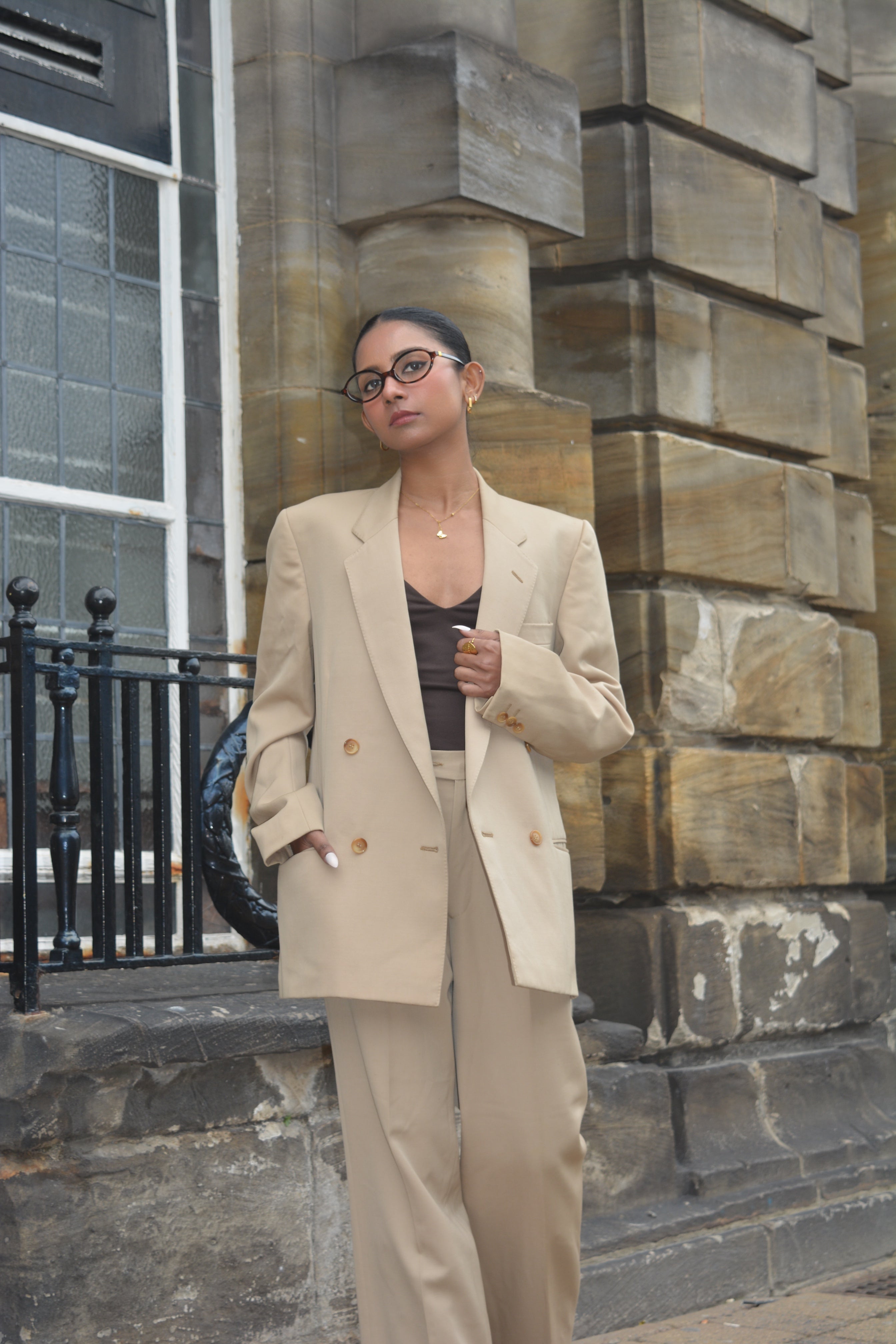 Mocha Muse Tailored Suit Set