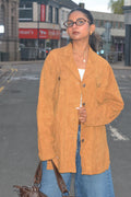 OMBRA Weekend “Noir Drift” 90s Suede Shirt Jacket