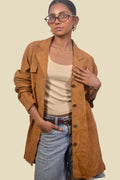 OMBRA Weekend “Noir Drift” 90s Suede Shirt Jacket