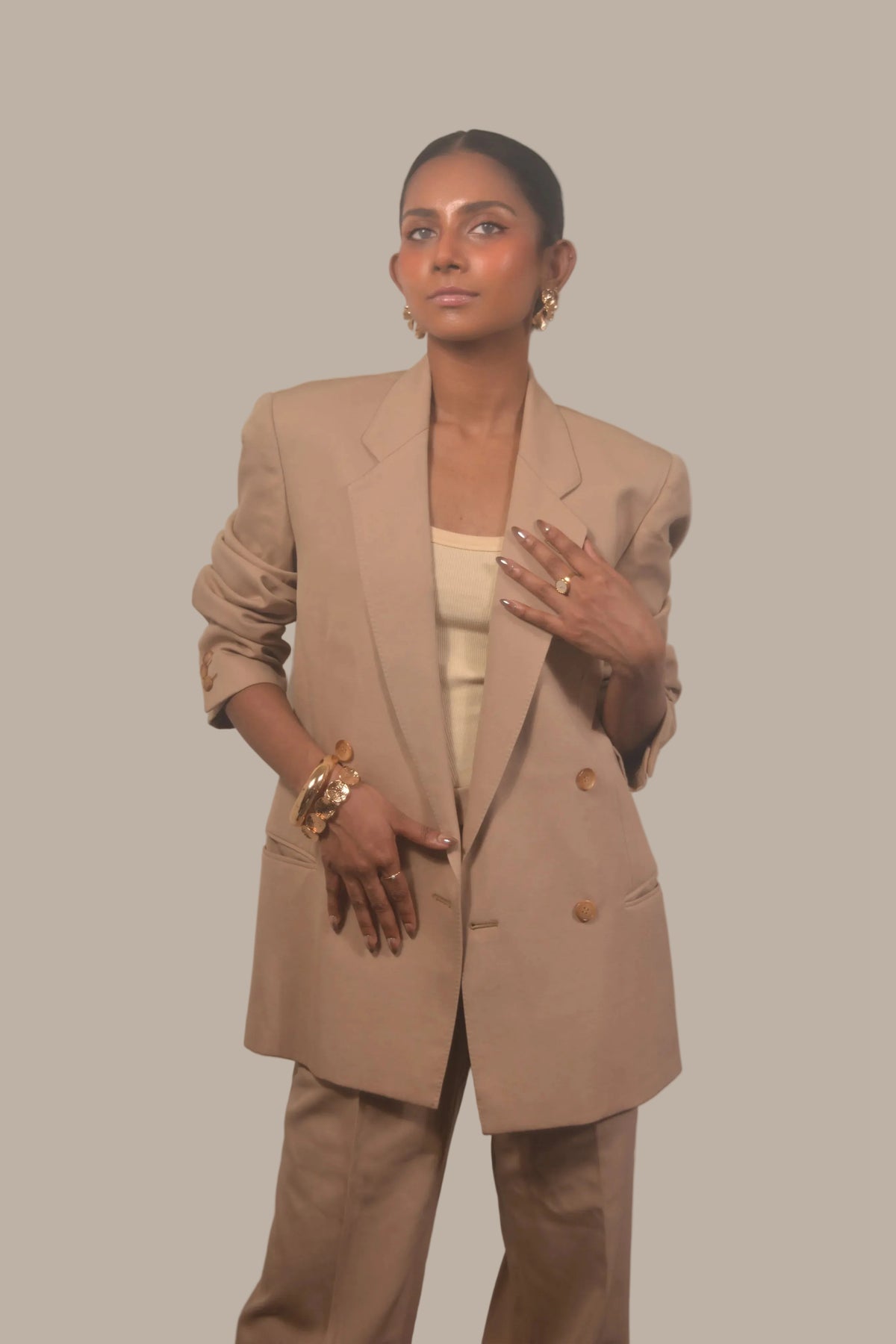 Mocha Muse Tailored Suit Set