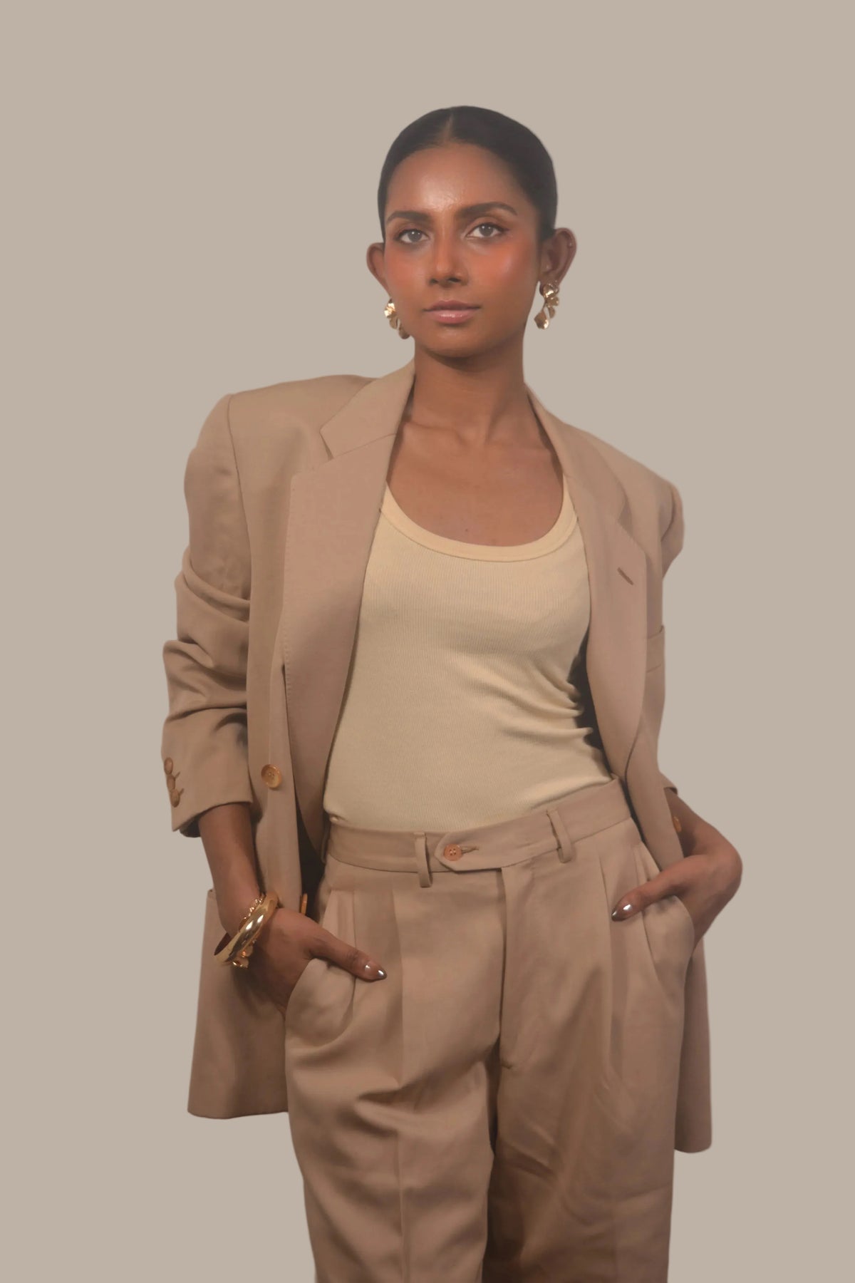 Mocha Muse Tailored Suit Set